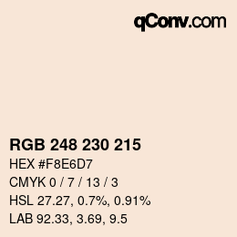 Color code: RGB 248 230 215 | qconv.com