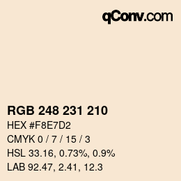 カラーコード: RGB 248 231 210 | qconv.com