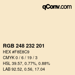 Color code: RGB 248 232 201 | qconv.com
