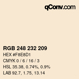 カラーコード: RGB 248 232 209 | qconv.com