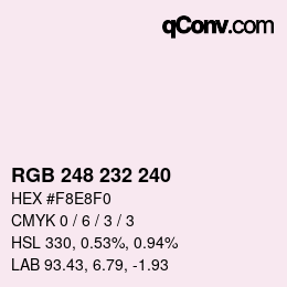 Color code: RGB 248 232 240 | qconv.com