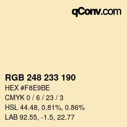 Color code: RGB 248 233 190 | qconv.com