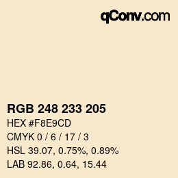 Farbcode: RGB 248 233 205 | qconv.com