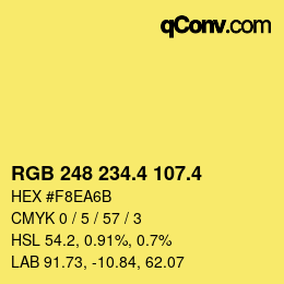 カラーコード: RGB 248 234.4 107.4 | qconv.com