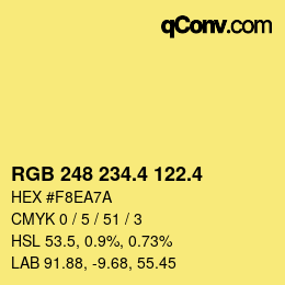 カラーコード: RGB 248 234.4 122.4 | qconv.com