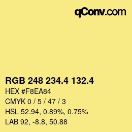 カラーコード: RGB 248 234.4 132.4 | qconv.com