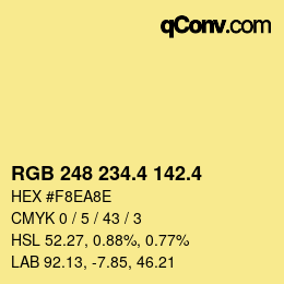 カラーコード: RGB 248 234.4 142.4 | qconv.com