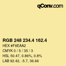 カラーコード: RGB 248 234.4 162.4 | qconv.com