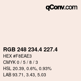 カラーコード: RGB 248 234.4 227.4 | qconv.com