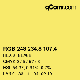 カラーコード: RGB 248 234.8 107.4 | qconv.com
