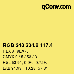 カラーコード: RGB 248 234.8 117.4 | qconv.com