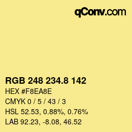 Color code: RGB 248 234.8 142 | qconv.com
