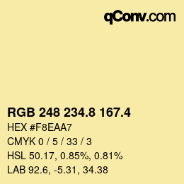 カラーコード: RGB 248 234.8 167.4 | qconv.com