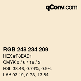 Código de color: RGB 248 234 209 | qconv.com