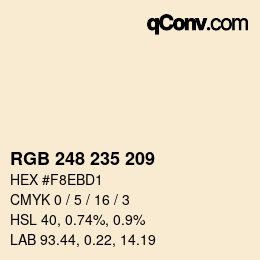 Color code: RGB 248 235 209 | qconv.com