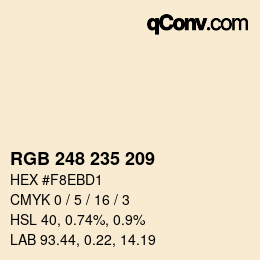 Código de color: RGB 248 235 209 | qconv.com
