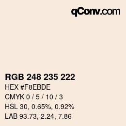 Code couleur: RGB 248 235 222 | qconv.com