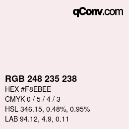 カラーコード: RGB 248 235 238 | qconv.com