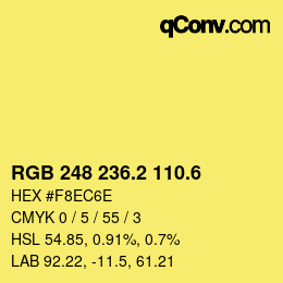 カラーコード: RGB 248 236.2 110.6 | qconv.com