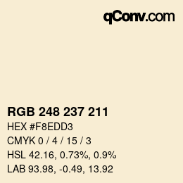 Código de color: RGB 248 237 211 | qconv.com
