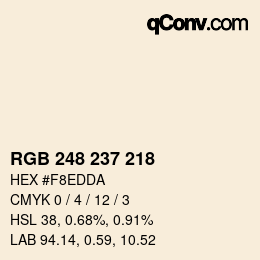 Code couleur: RGB 248 237 218 | qconv.com