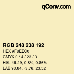 Código de color: RGB 248 238 192 | qconv.com