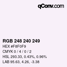 Color code: RGB 248 240 249 | qconv.com