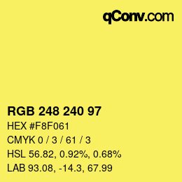 Color code: RGB 248 240 97 | qconv.com