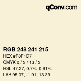 Color code: RGB 248 241 215 | qconv.com