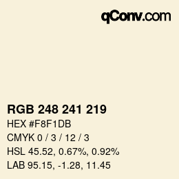 Farbcode: RGB 248 241 219 | qconv.com
