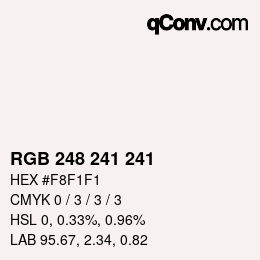 Color code: RGB 248 241 241 | qconv.com