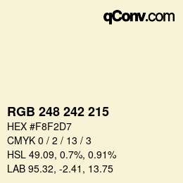 Color code: RGB 248 242 215 | qconv.com