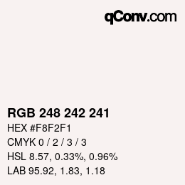 Color code: RGB 248 242 241 | qconv.com