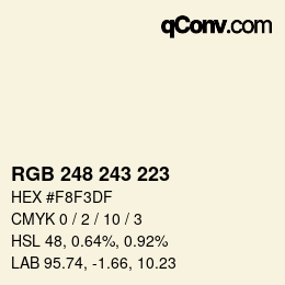 カラーコード: RGB 248 243 223 | qconv.com