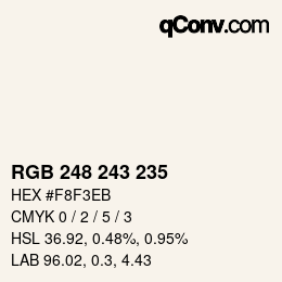 Color code: RGB 248 243 235 | qconv.com