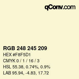 カラーコード: RGB 248 245 209 | qconv.com