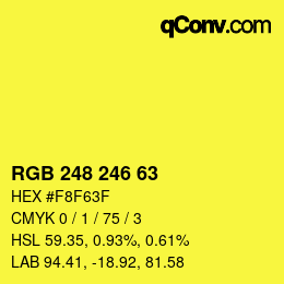 Color code: RGB 248 246 63 | qconv.com