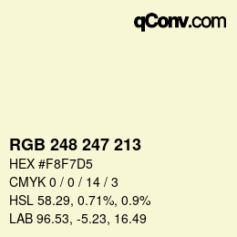 Color code: RGB 248 247 213 | qconv.com
