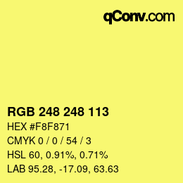 Color code: RGB 248 248 113 | qconv.com