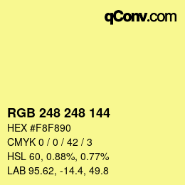 Color code: RGB 248 248 144 | qconv.com