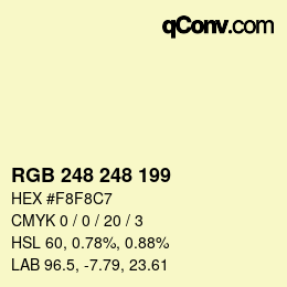 Color code: RGB 248 248 199 | qconv.com