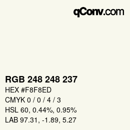 Color code: RGB 248 248 237 | qconv.com