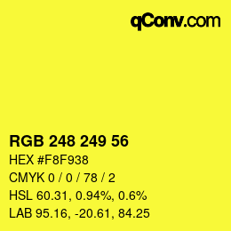 カラーコード: RGB 248 249 56 | qconv.com