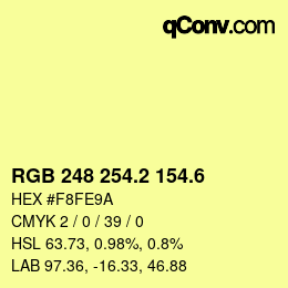 カラーコード: RGB 248 254.2 154.6 | qconv.com