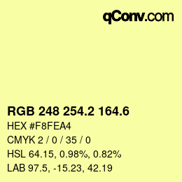 カラーコード: RGB 248 254.2 164.6 | qconv.com