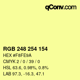 Farbcode: RGB 248 254 154 | qconv.com
