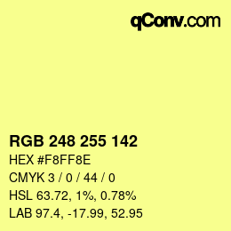 Color code: RGB 248 255 142 | qconv.com