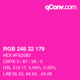 Color code: RGB 248 32 179 | qconv.com