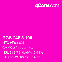 Farbcode: RGB 248 3 196 | qconv.com