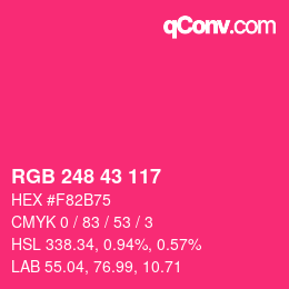 颜色代码: RGB 248 43 117 | qconv.com